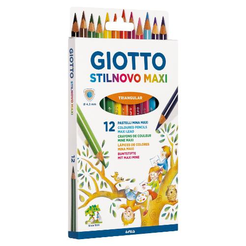 Matite colorate maxi per bambini 12 pz GIOTTO Stilnovo Maxi Colori  assortiti F225900