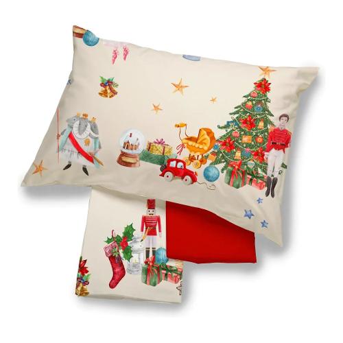 Happidea Completo letto piazza e mezza flanella di cotone SCHIACCIANOCI 9569