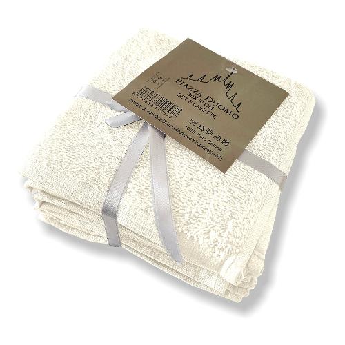 Tessilcasa Set lavette DUOMO Panna PDOSPLAPDTU806051 6 lavette