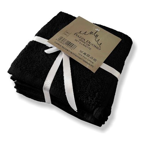 Tessilcasa Set lavette DUOMO Nero PDOSPLAPDTU806999 6 lavette