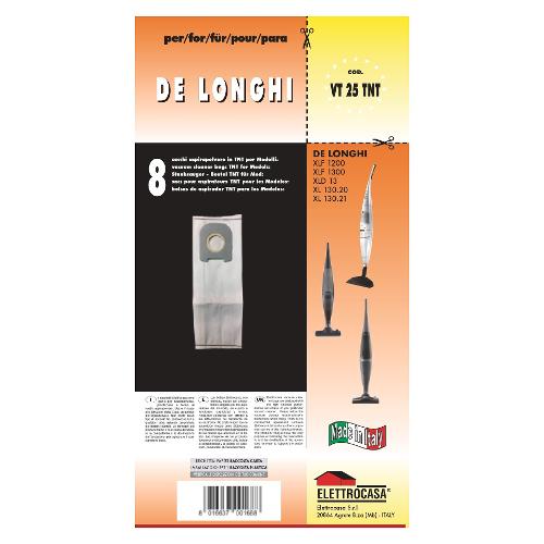 Elettrocasa Sacchetto aspirapolvere (8 pz) Tnt Compatibile De Longhi VT 25 TNT