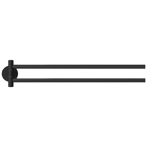 Tesa Porta asciugamani parete doppio a snodo MOON Nero opaco 40562 00001 00