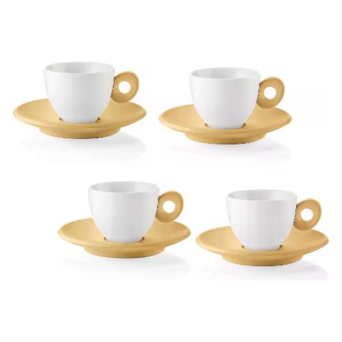Guzzini Set tazzine caffè con piatto 4 pz (50ml) EVERYDAY Giallo senape 081701211