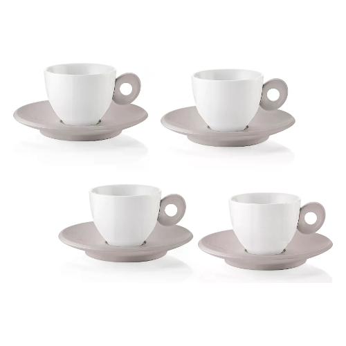 Guzzini Set tazzine caffè con piatto 4 pz (50ml) EVERYDAY Grigio tortora 081701158