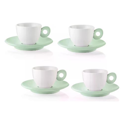 Guzzini Set tazzine caffè con piatto 4 pz (50ml) EVERYDAY Verde malva 081701243