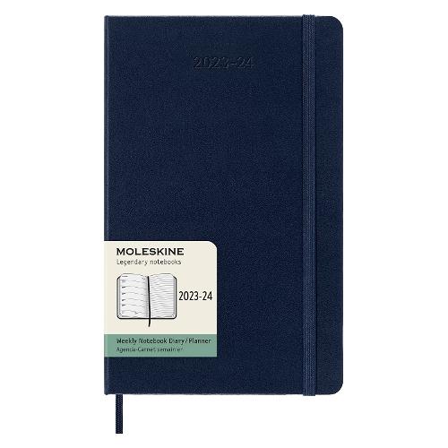 Moleskine Agenda settimanale 2023/24 18m Lug-Dic Large Hard Blu zaffiro (13x21 cm) 56903