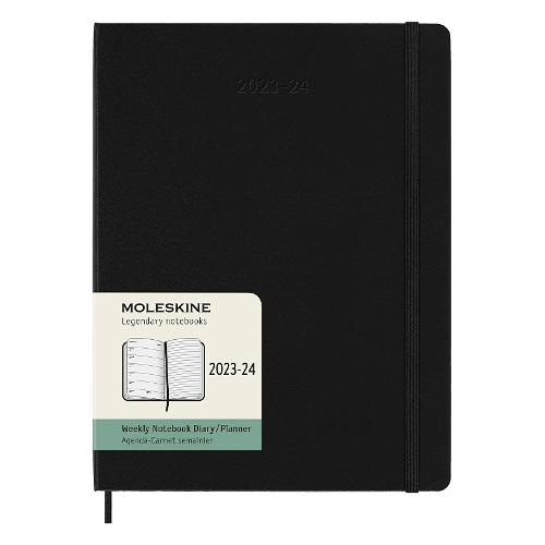 Moleskine Agenda settimanale 2023/24 18m Lug-Dic XL Hard Nero (19x26 cm) 57023