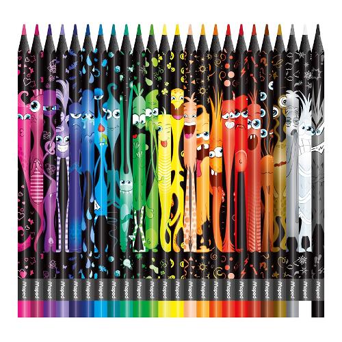 Maped Set matite colorate classiche sezione triangolare 24 pz MONSTER Colori assortiti 862624