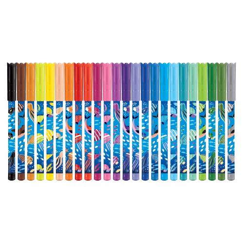 Maped Pennarelli disegno per bambini sezione tonda 24 pz tratto Medio - 2,0 mm OCEAN LIFE colori assortiti 845703