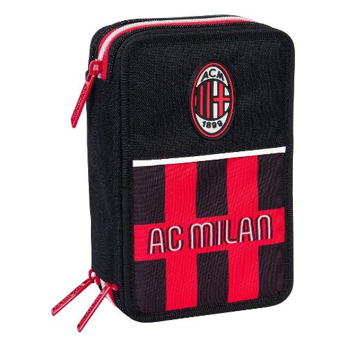 Seven Astuccio triplo scomparto accessoriato MILAN Rosso e Nero 30F202303 36 colori con penne e accessori