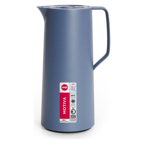 Emsa Caraffa termica vetro (1Lt) Quick Press MOTIVA Blu 600636