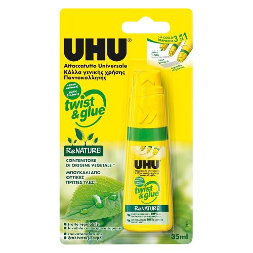 Uhu Bostik Collante a contatto universale RENATURE Twist & Glue Trasparente flacone 35 ml 36926