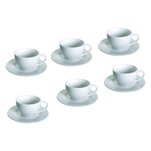 Tognana Set tazze te con piatto 6 pz (200ml) Polis CIRCLES Bianco PS085022145