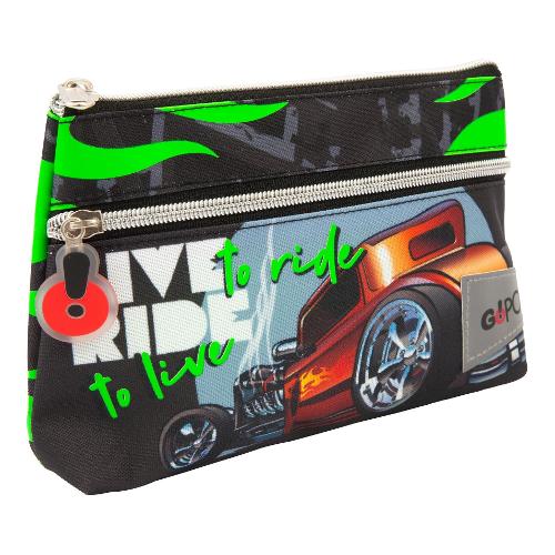 Giochi Preziosi Astuccio doppio scomparto (22x6x14cm) Monster Trucks GOPOP Nero e Verde GG9Q4610