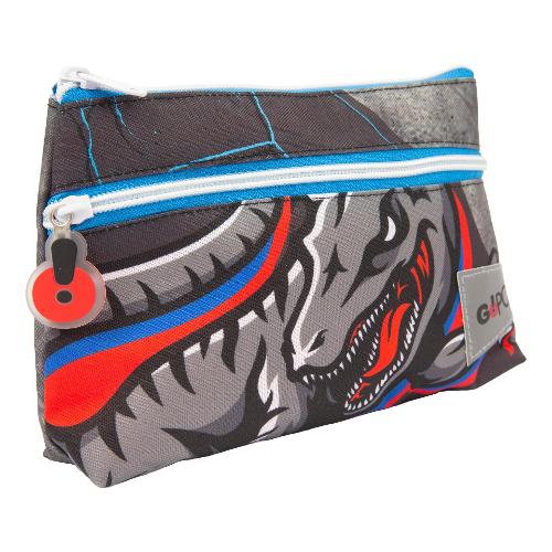 Giochi Preziosi Astuccio doppio scomparto (22x6x14cm) Raptor GOPOP Grigio e Blu GG9Q4910
