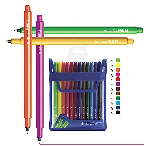 Fila Set pennarelli marcatori 12 pz astuccio apri&chiudi tratto Medio - 0,5 mm TRATTO PEN Colori assortiti metal 807700