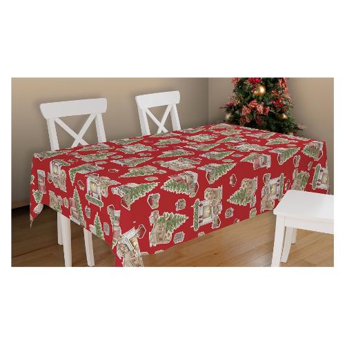 Vingi Tovaglia Natale ARMONY Caminetto Red (360x140cm) P6085