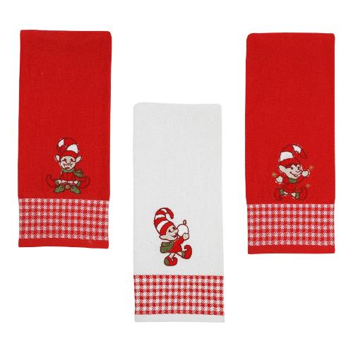 Vingi Set strofinacci Natale ELFI Assortito P4887 (70x45cm) 3 strofinacci