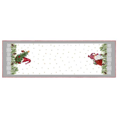 Vingi Tovaglia runner Natale ELFI Grigio (140x45cm) P6125