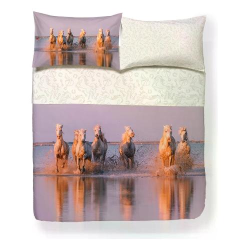 Happidea Completo letto due piazze cotone GOOD LUCK 0169 08E
