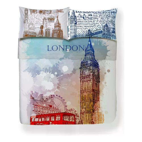 Happidea Completo letto due piazze cotone LONDON 0159 08E