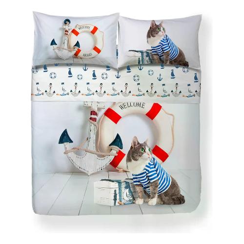 Happidea Completo letto due piazze cotone ON BOARD 0168 01E