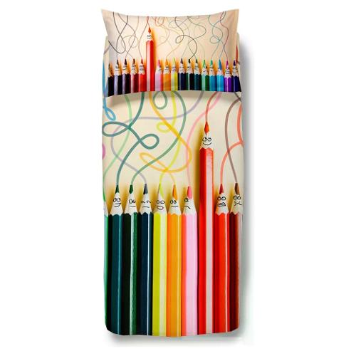 Happidea Parure copripiumino una piazza BACK TO SCHOOL 0231 08E