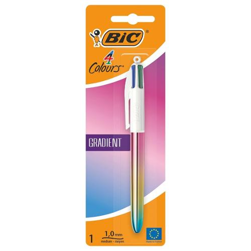 BIC 4 Colori Shine, Penne Multicolore a Sfera, Penne a Scatto con