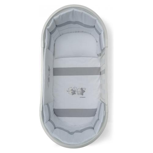 Foppapedretti Piumone lettino set 3 pz ARMONY PICCOLI AMICI Bianco e Grigio 9900279184
