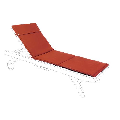Yes Everyday Cuscino lettino poliestere POLY180 Rosso arancio 0806658 (63x190x3cm) Sfoderabile 0806658