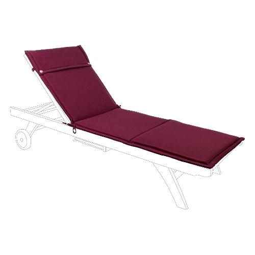 Yes Everyday Cuscino lettino poliestere POLY180 Bordeaux 0806372 (63x190x3cm) Sfoderabile 0806372