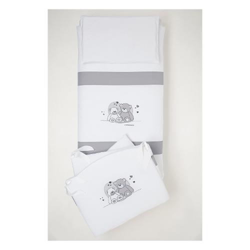 Foppapedretti Piumone lettino set 3 pz MASCOTTE Bianco e Grigio 9900279148