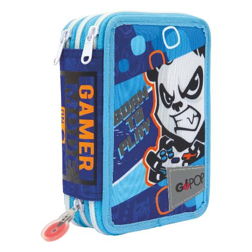 Giochi Preziosi Astuccio triplo completo 36 colori con penne e accessori Born To Play GOPOP Blu e Azzurro GG9Q5510