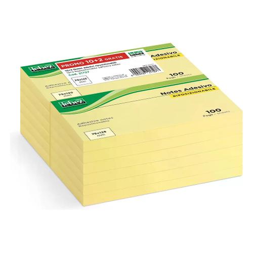 Lebez Notes adesivi riposizionabili 12x100 ff (12,5x7,5cm) MEMO STICK Giallo 21727