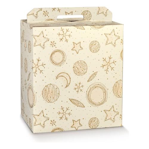 Scotton Scatola Natale Panettone e bottiglia (30,5x22,5x35cm) (1pz) WHITE UNIVERSE 39254P