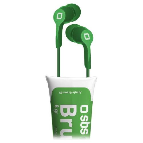 Sbs Auricolari microfono filo BRUSH Cool green TEEARPAINTG