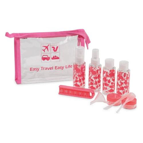 Porta liquidi viaggio set completo con pochette SMART TRAVEL assortito  409035