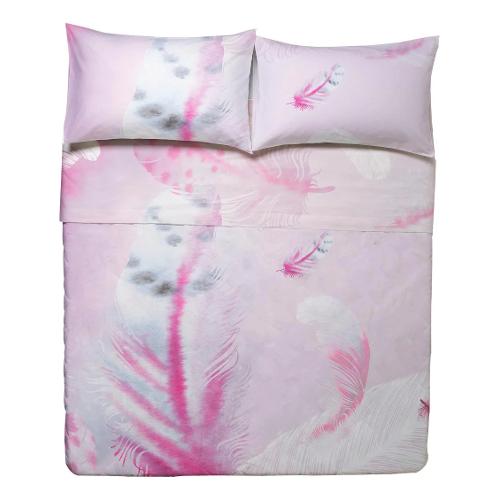 Happidea Completo letto due piazze raso di cotone AMETISTA 0237 04E