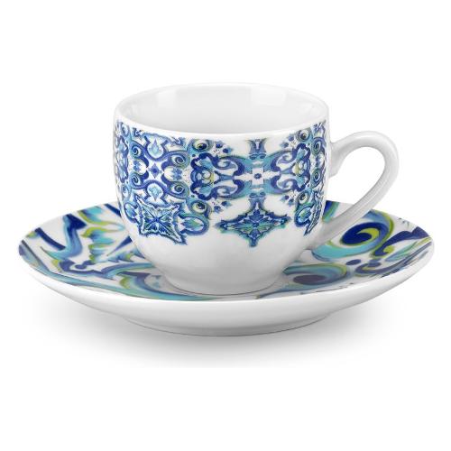 Fade Set tazzine caffè con piatto 6 pz (100ml) MAIORCA Blu 58048