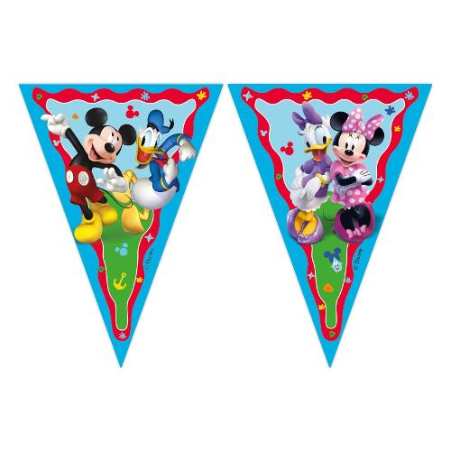 Ciao Festone party DISNEY MICKEY & FRIENDS 9 bandierine triangolari 23x31 carta FSC (200 cm) 35065