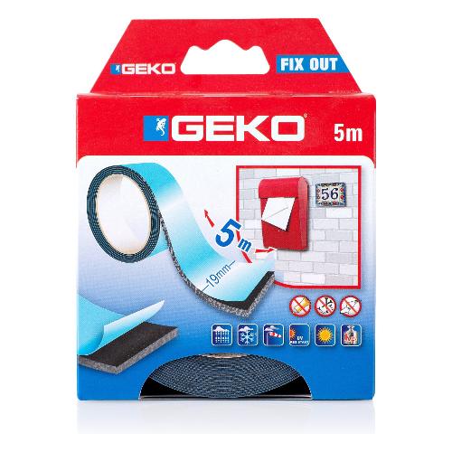 Geko Nastro biadesivo Fix Out 1,9cm x 5m Nero 20000 14