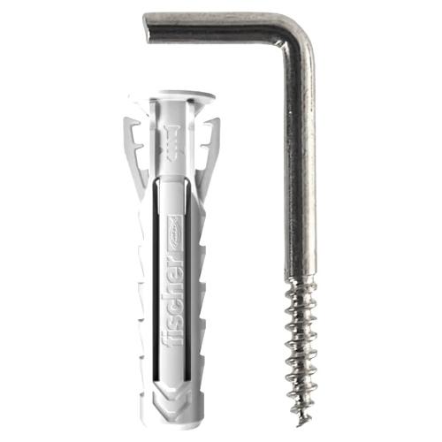 Fischer Set tasselli plastica, gancio appendiquadri (4 mm) Sx Plus 4x20 G K silver 567556