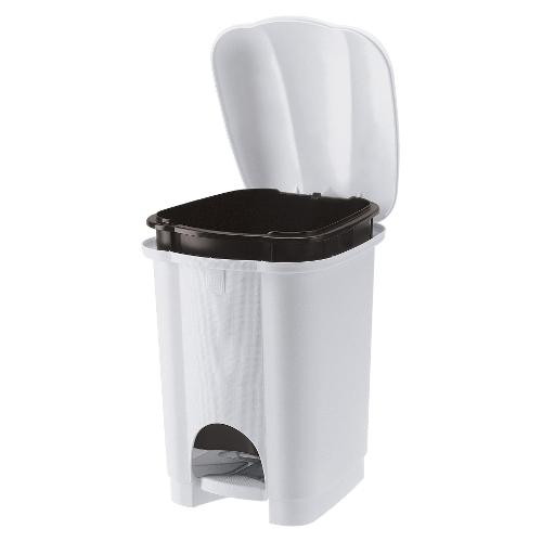 Tontarelli Pattumiera cucina (6L) coperchio a pedale CAROLINA Bianco 8101536112