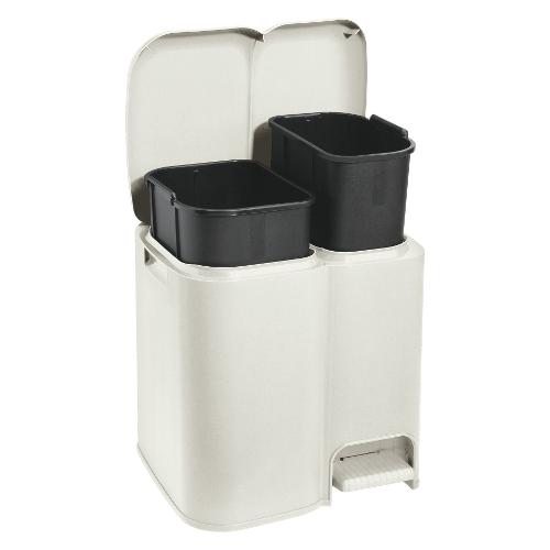 Tontarelli Pattumiera differenziata (39x32,5x41cm) Patty 2 AURORA Bianco 8105205112