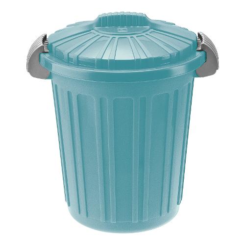 Bidone AURORA Teo con coperchio doppia clip Blu 46L 810137370V