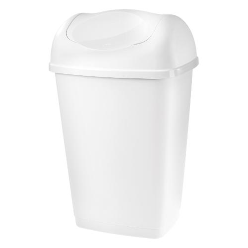 Pattumiera bagno in plastica bianca capienza 5,5 lt con coperchio  basculante