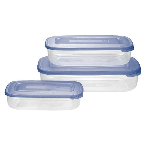 Tontarelli Set contenitori alimenti 3 pz 930 ml, 1,9 e 3,0 lt FAMILY FOOD Azzurro 904057271G