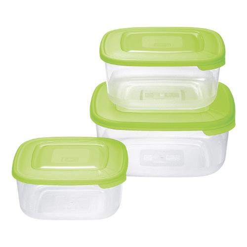 Tontarelli Set contenitori alimenti 3 pz 950 ml, 1,5 e 2,5 lt FAMILY FOOD Verde 904063781A