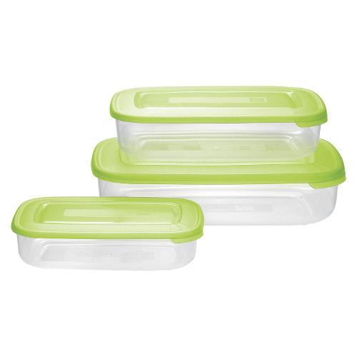 Tontarelli Set contenitori alimenti 3 pz 930 ml, 1,9 e 3,0 lt FAMILY FOOD Verde 904057281A