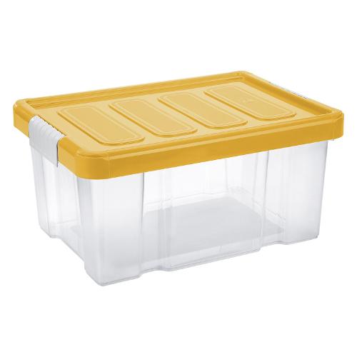 Contenitore salvaspazio PUZZLE BOX Con Ruote e Coperchio Giallo 43L  8035636ABV